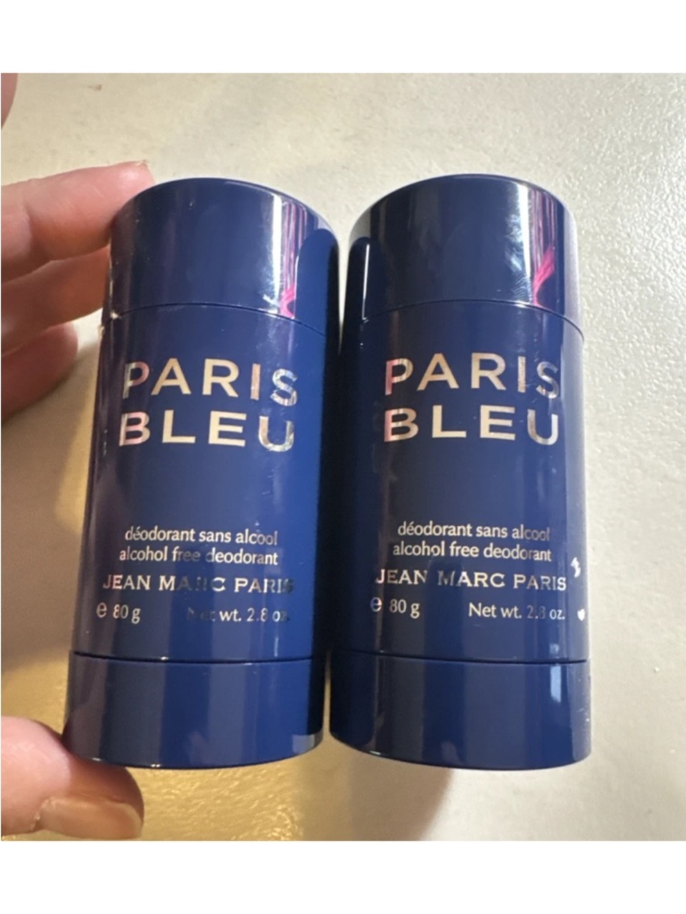 2 PARIS BLEU Blue Jean Marc Paris Men's Perfumed Deodorant Stick 2.8oz Each